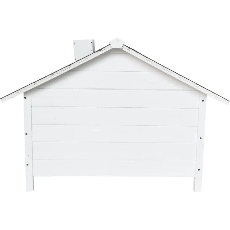 27" Tall Outdoor Raised Pet House with Porch - White