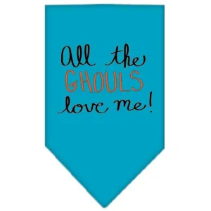 All The Ghouls Screen Print Bandana Turquoise Small