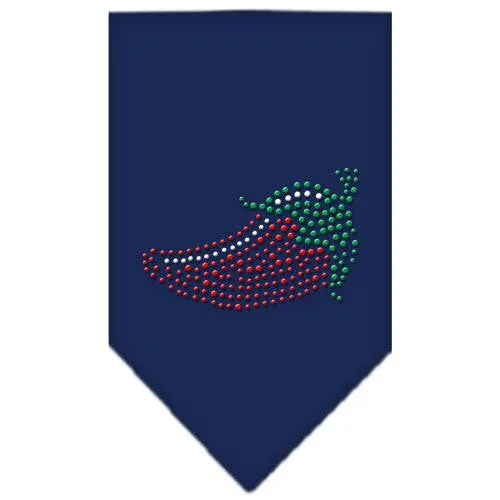 Chili Pepper Rhinestone Bandana Navy Blue Small