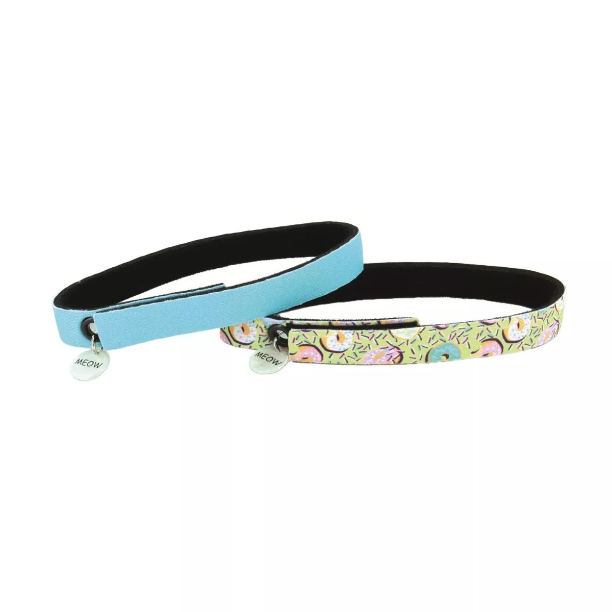 Coastal ElastaCat FlexFit Cat Collar 2Pk Donuts and Blue