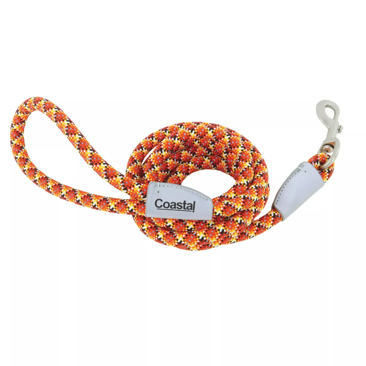 Coastal Pro Active Woven Reflective Rope Leash 1" x 6' Burning Blocks