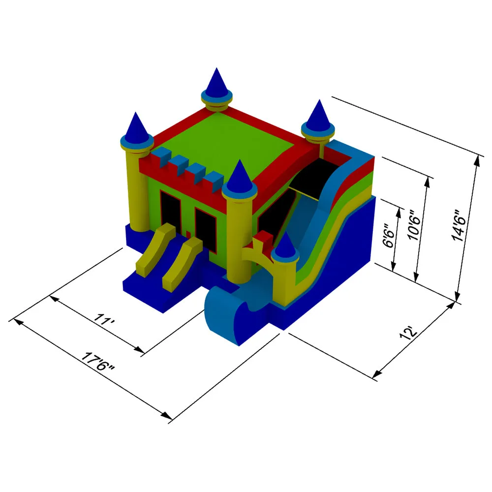 Commercial Castle Bounce House with Blower and Slide