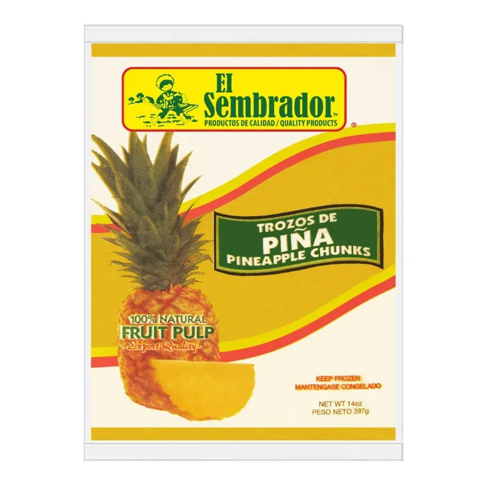 El Sembrador Pineapple Pulp 14 Oz - Pack of 12