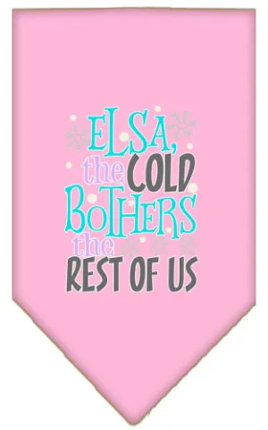 Elsa, The Cold Screen Print Bandana Light Pink Large