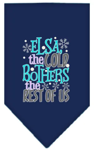 Elsa, The Cold Screen Print Bandana Navy Blue Large