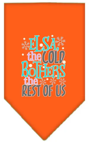 Elsa, The Cold Screen Print Bandana Orange Large