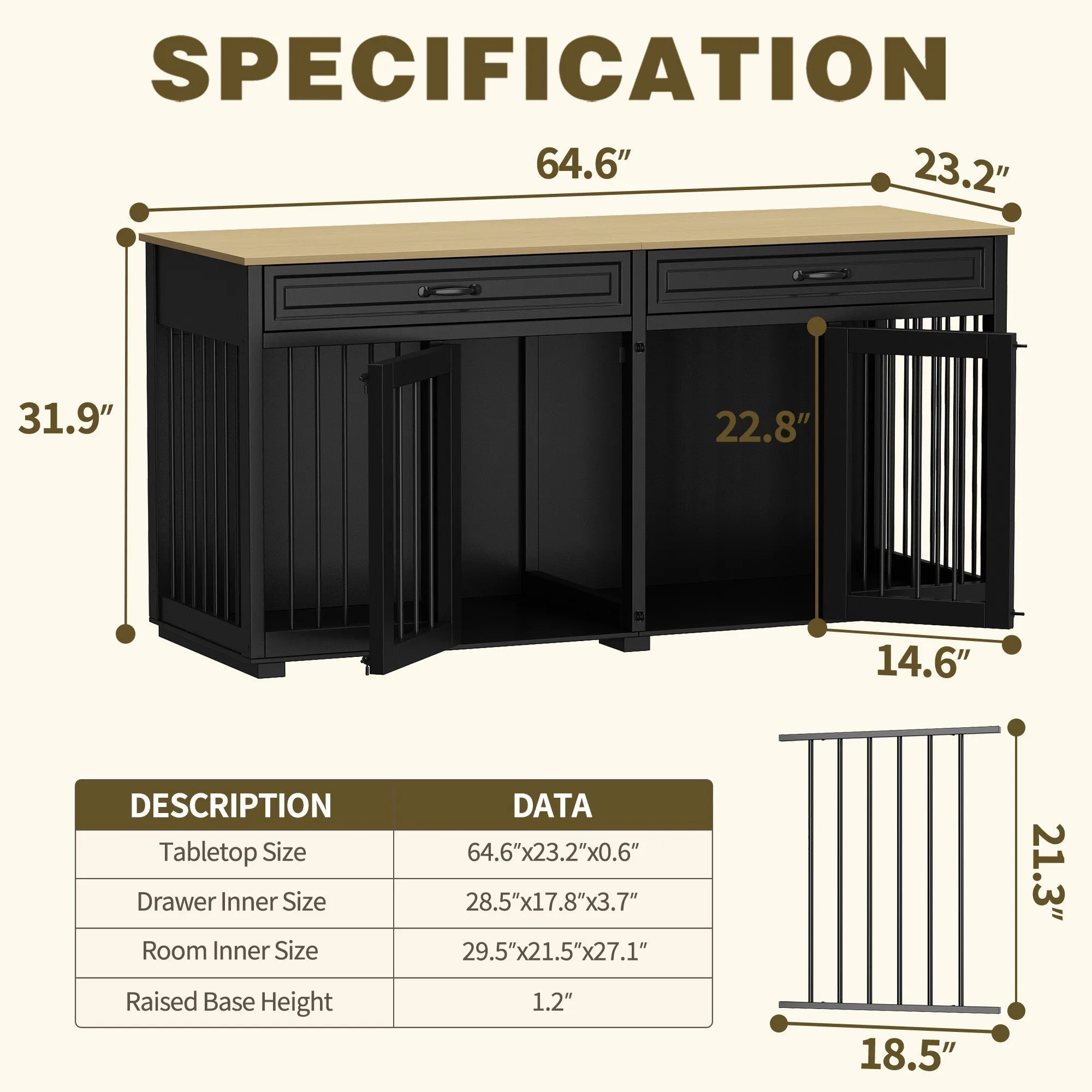 Furniture Style Dog Crate 64.6 Inch -150161