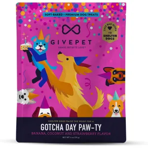 GivePet Gotcha Day Paw-Ty Soft Baked Dog Treats 6oz