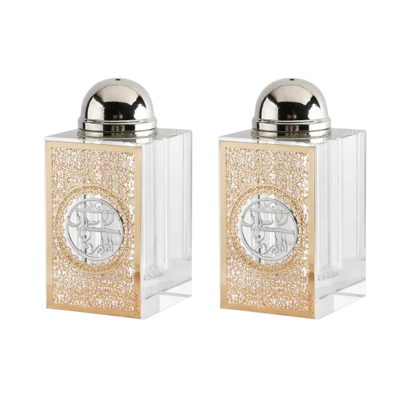 Gold Crystal Salt & Pepper Shakers 2pc