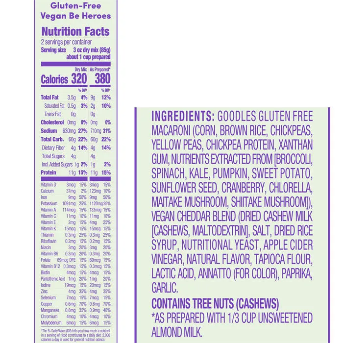 Goodles - Vegan Be Heroes Gluten-Free Mac, 6oz