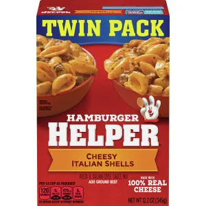 Hamburger Helper Cheesy Italian Shells Twin Pack, 12.2 oz