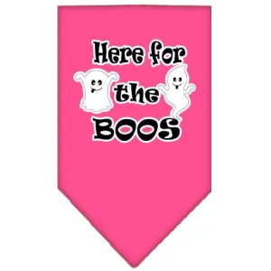 Here For The Boos Screen Print Bandana Bright Pink Large