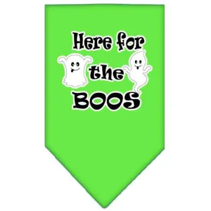 Here For The Boos Screen Print Bandana Lime Green Large