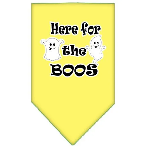 Here For The Boos Screen Print Bandana Yellow Small