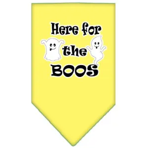 Here For The Boos Screen Print Bandana Yellow Small