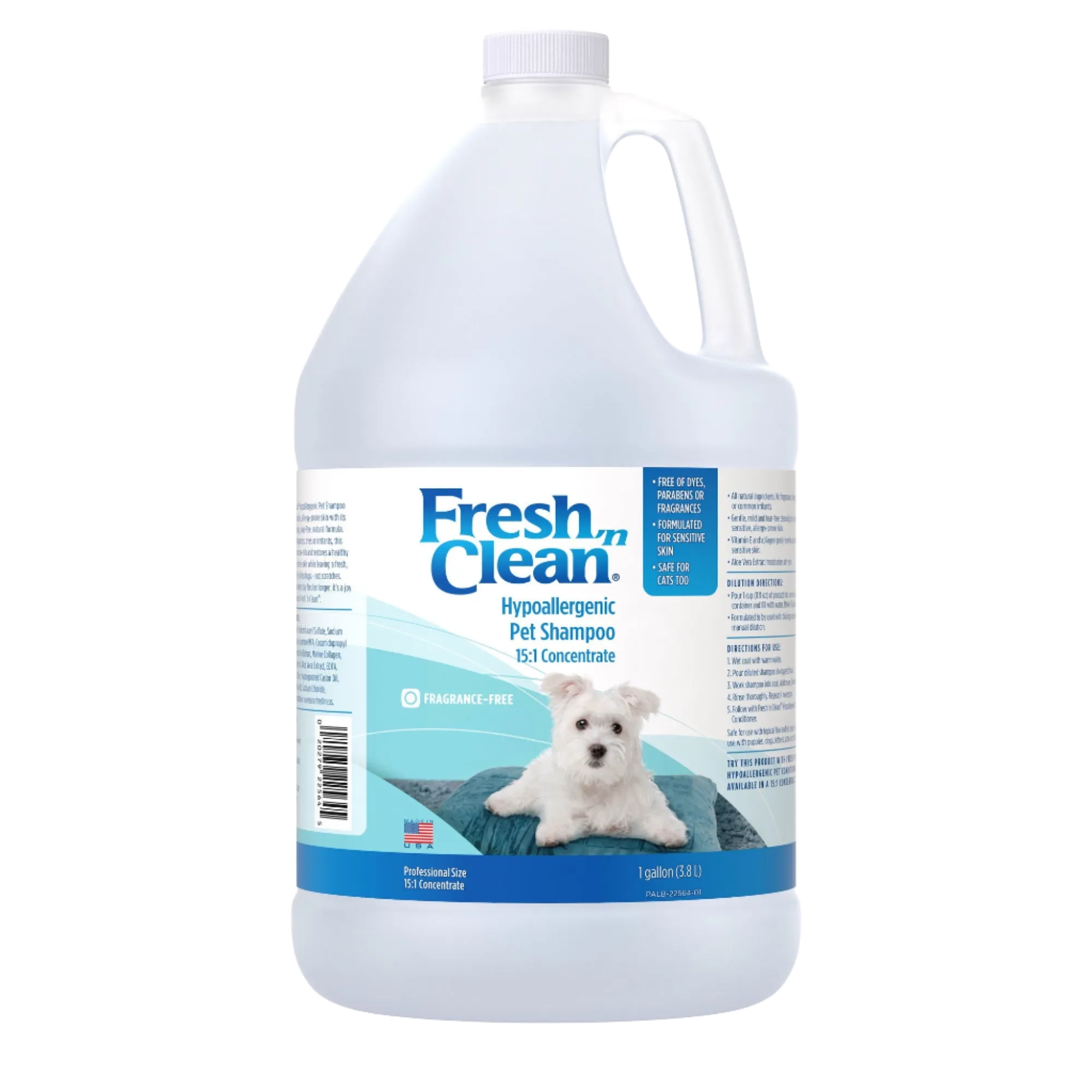 Hypoallergenic Pet Shampoo 15:1 Concentrate Gallon by Fresh 'n Clean