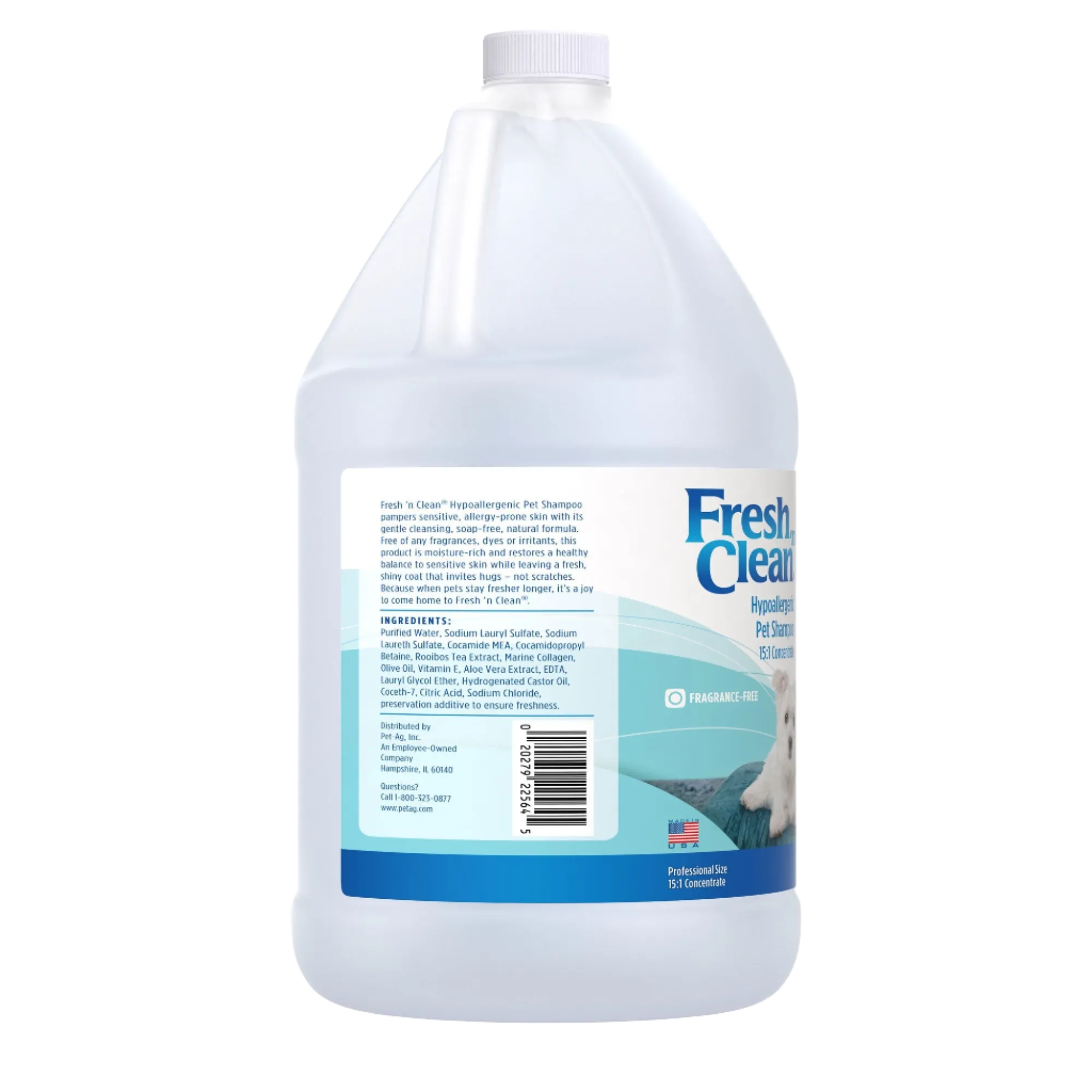 Hypoallergenic Pet Shampoo 15:1 Concentrate Gallon by Fresh 'n Clean