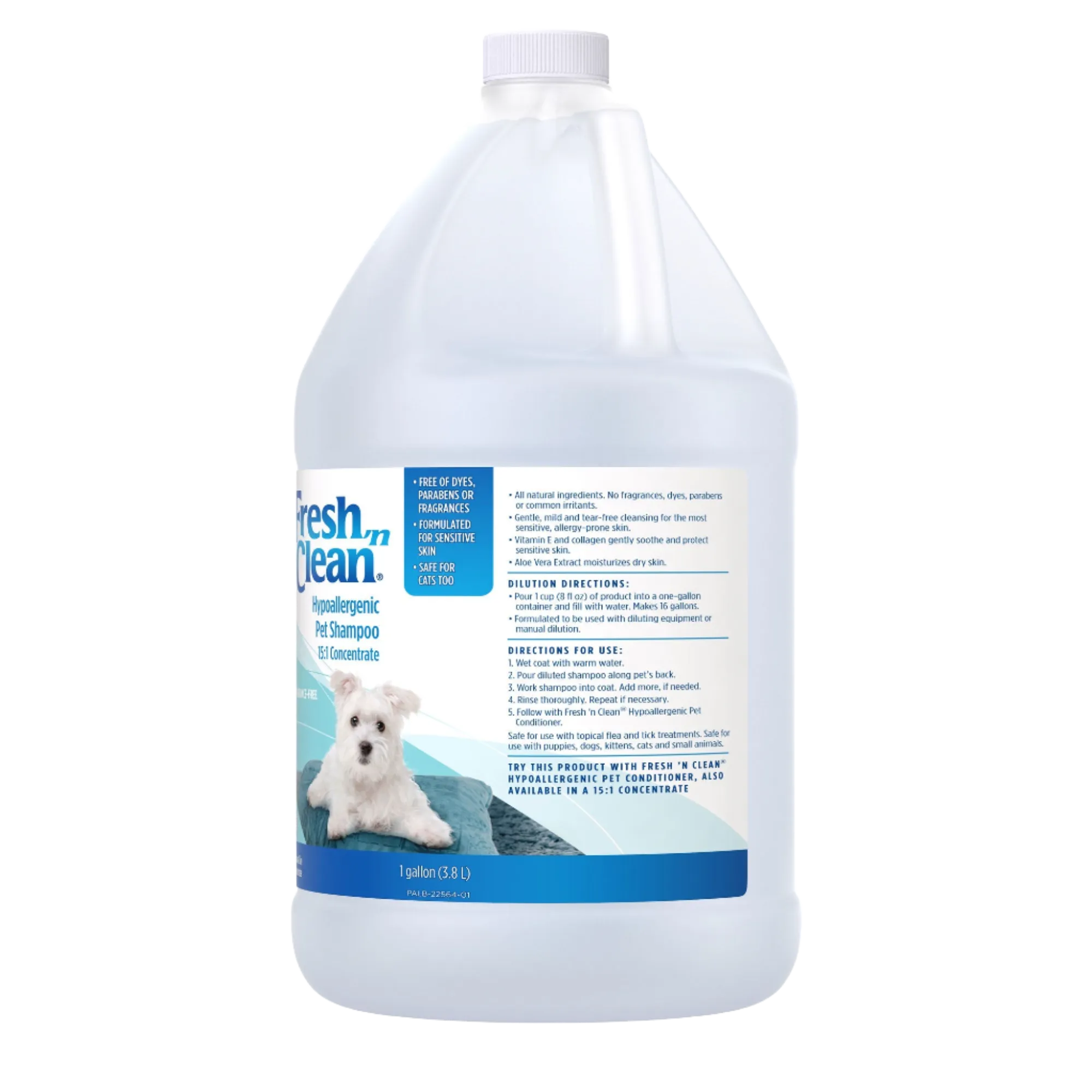 Hypoallergenic Pet Shampoo 15:1 Concentrate Gallon by Fresh 'n Clean