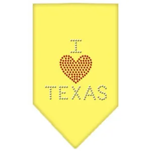 I Heart Texas Rhinestone Bandana Yellow Large