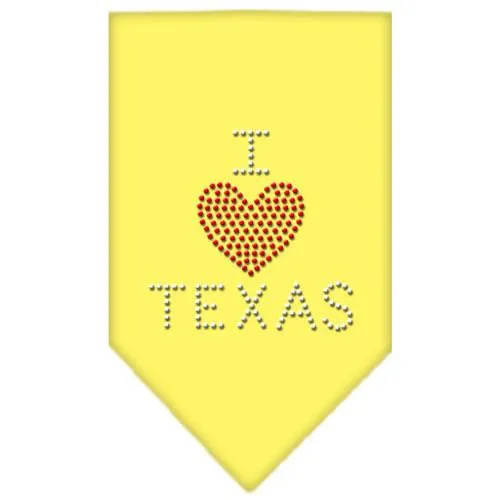 I Heart Texas Rhinestone Bandana Yellow Large