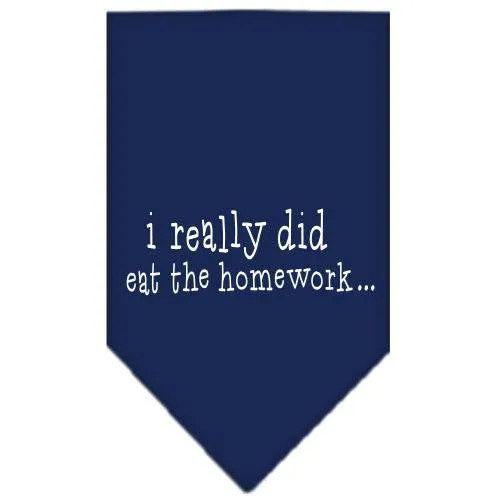 I really did eat the Homework Screen Print Bandana Navy Blue Small