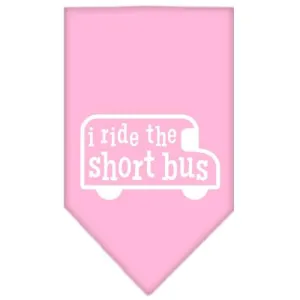 I ride the short bus Screen Print Bandana Light Pink Large