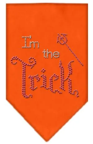 I'm the Trick Rhinestone Bandana Orange Small