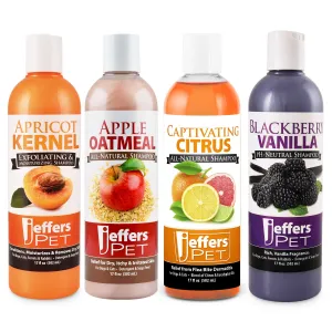 Jeffers Fruity Pup Shampoos, 4 Piece Kit