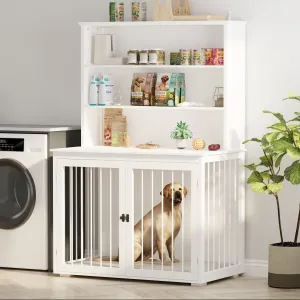 Large Dog Crate with 2 Doors and 3 Shelves