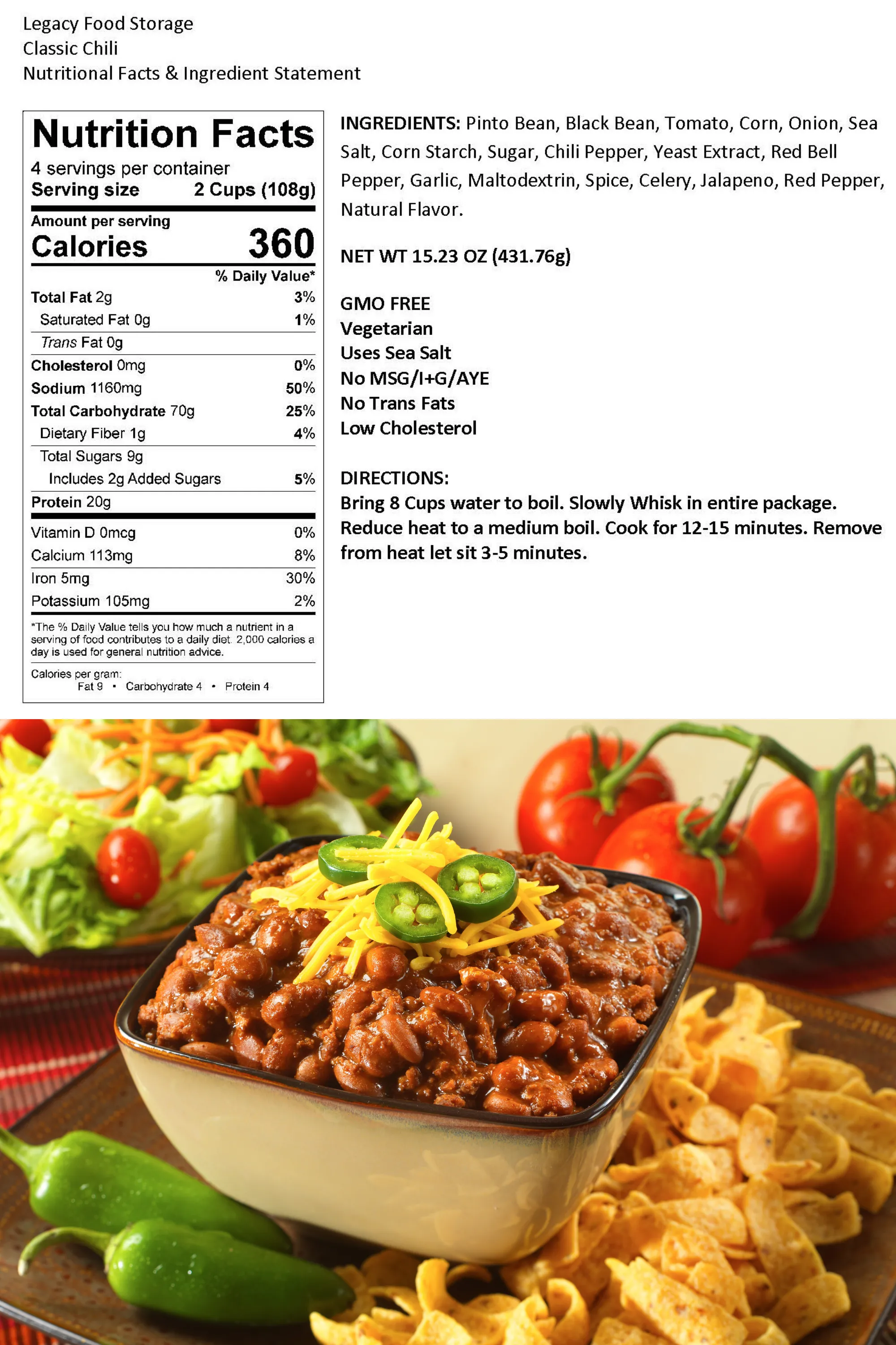 Legacy Gluten Free Entrée Bucket - 360 Servings