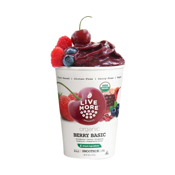 Live More - Organic Smoothie, 8oz | Multiple Flavors | Pack of 12