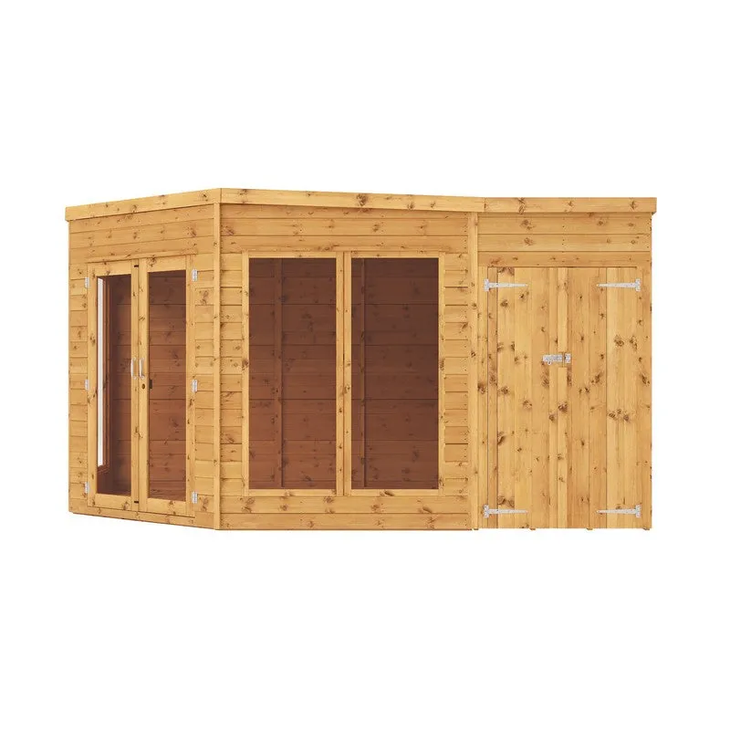 Mercia Corner 13' 3" x 7' 2" Pent Summerhouse - Premium Dip Treated Shiplap