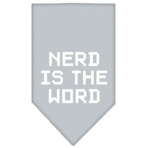 Nerd is the Word Screen Print Bandana Grey Small