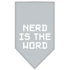 Nerd is the Word Screen Print Bandana Grey Small