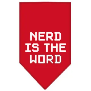 Nerd is the Word Screen Print Bandana Red Large