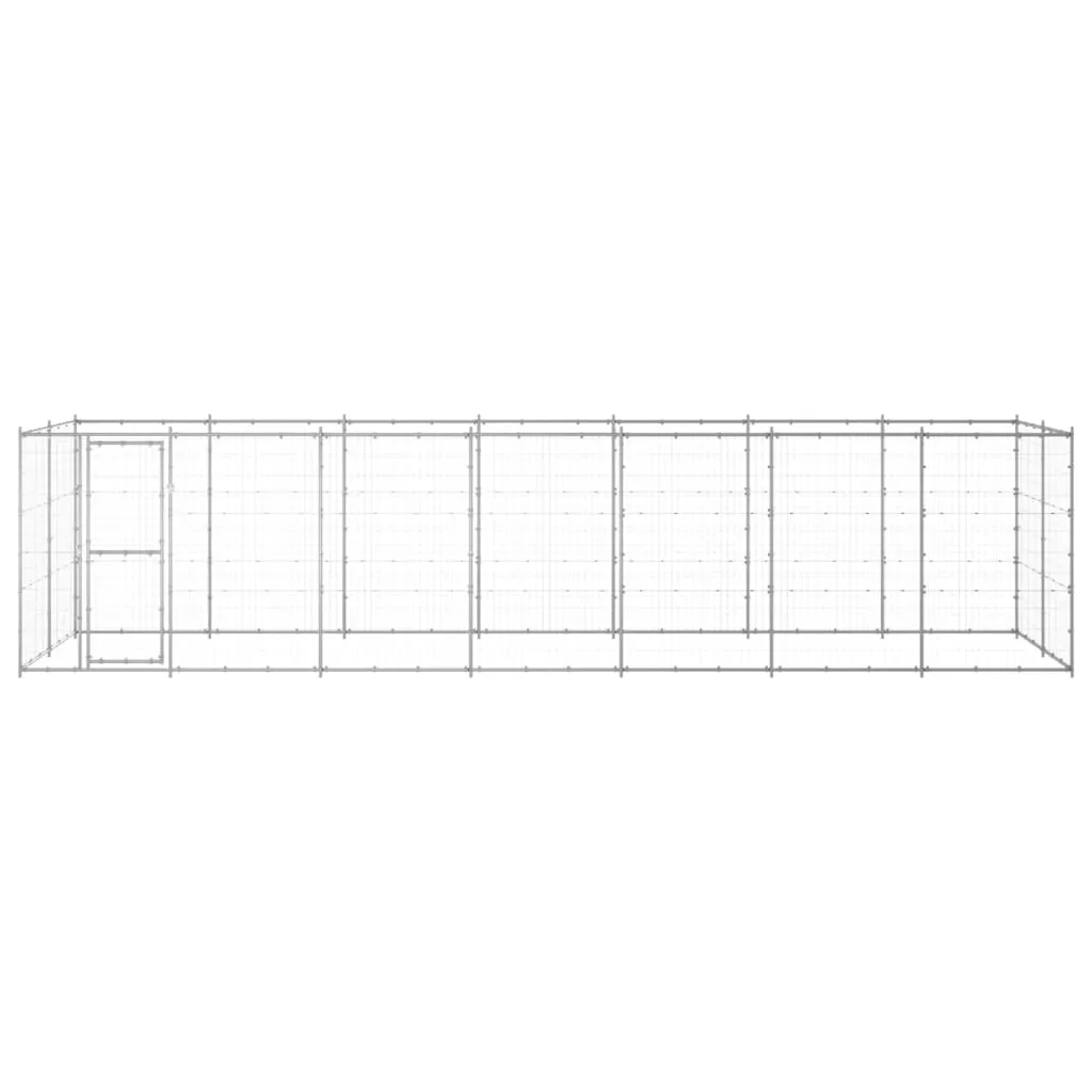 Outdoor Dog Kennel Galvanised Steel 16.94 m²