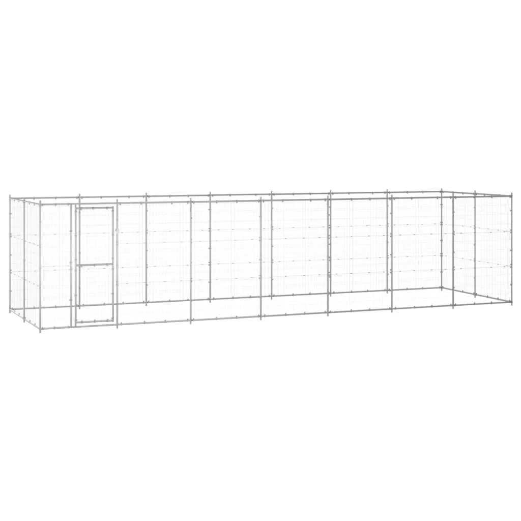 Outdoor Dog Kennel Galvanised Steel 16.94 m²