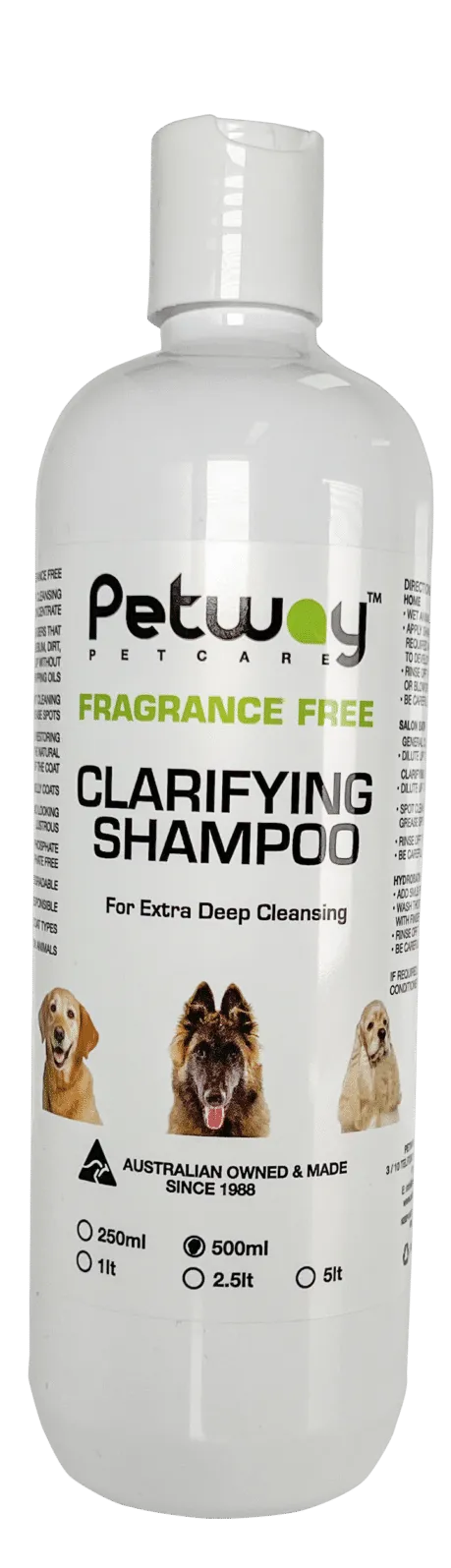 Petway Petcare Fragrance Free Clarifying Shampoo - Assorted Sizes  (WH)