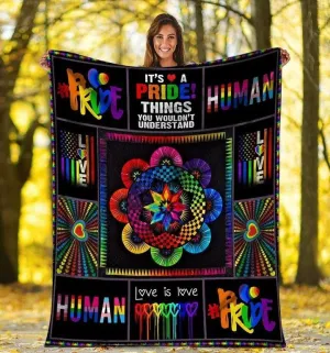 Pride LGBT Blankets It's A Pride Rainbow Human Lgbt Awareness Gift Sherpa Fleece Blanket