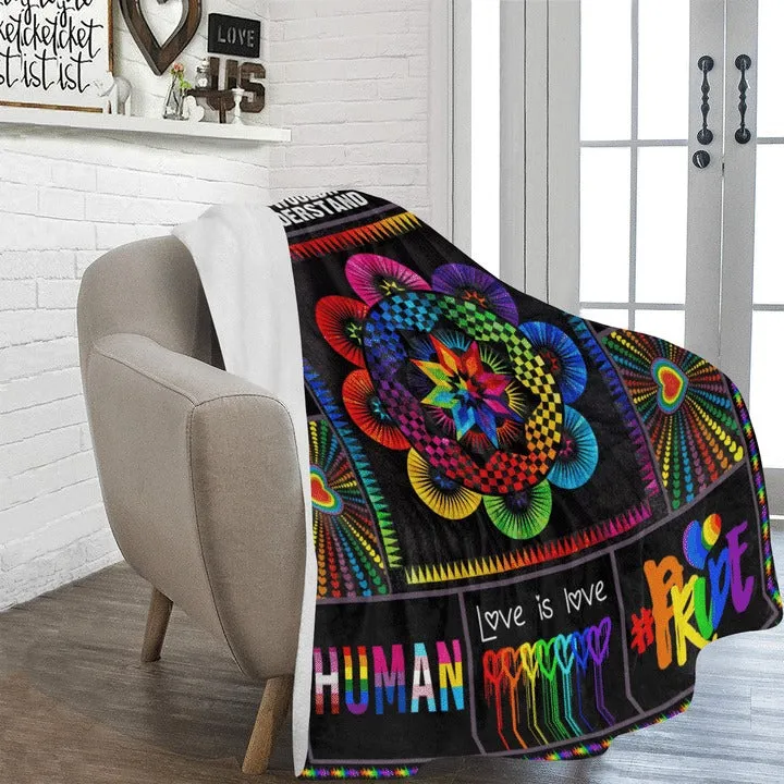 Pride LGBT Blankets It's A Pride Rainbow Human Lgbt Awareness Gift Sherpa Fleece Blanket