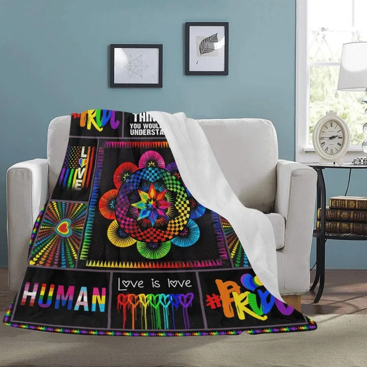 Pride LGBT Blankets It's A Pride Rainbow Human Lgbt Awareness Gift Sherpa Fleece Blanket