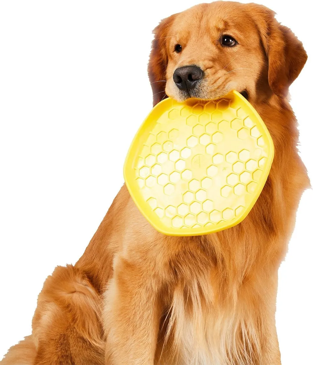 Project Hive Pet Company Yellow Disk & Lick Mat Dog Toy