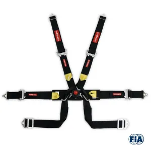 Pyrotect 6-Point Camlock Formula Car Harness - Width - Pull Down Adjust - Red