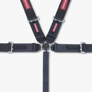 Pyrotect 6-Point Camlock Harness - 3" Width Lap - 2" to 3" HNR Ready Shoulder Harness - Pull Down Adjust - Red