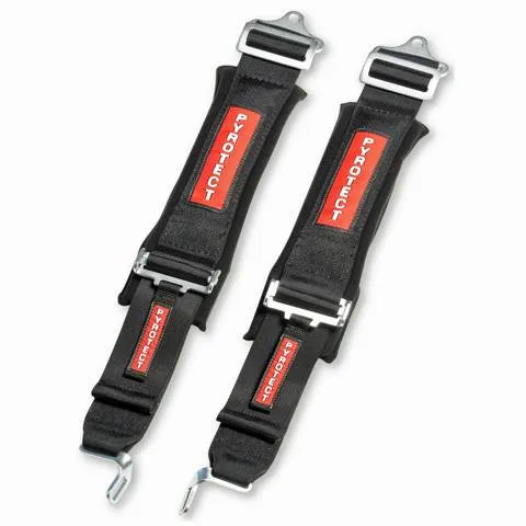 Pyrotect 6-Point Latch & Link Harness w/ Harness Pads - 3" Width - Pull Down Adjust - Black