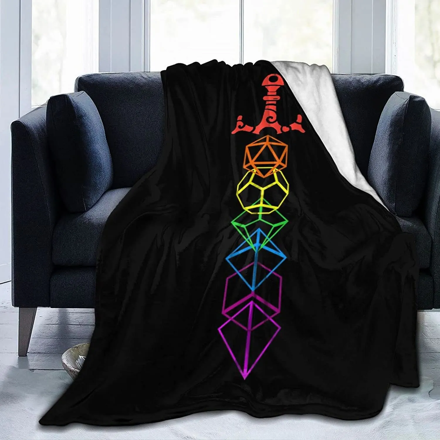 Rainbow Sword Lgbt Throw Blanket Fleece Flannel Blanket Lightweight Cozy Plush Blanket For Lgbt