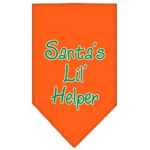 Santa Lil Helper Screen Print Bandana Orange Large