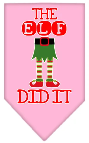 The Elf Did It Screen Print Bandana Light Pink Small