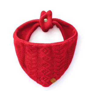 The Foggy Dog Bandana - Red Cable Knit