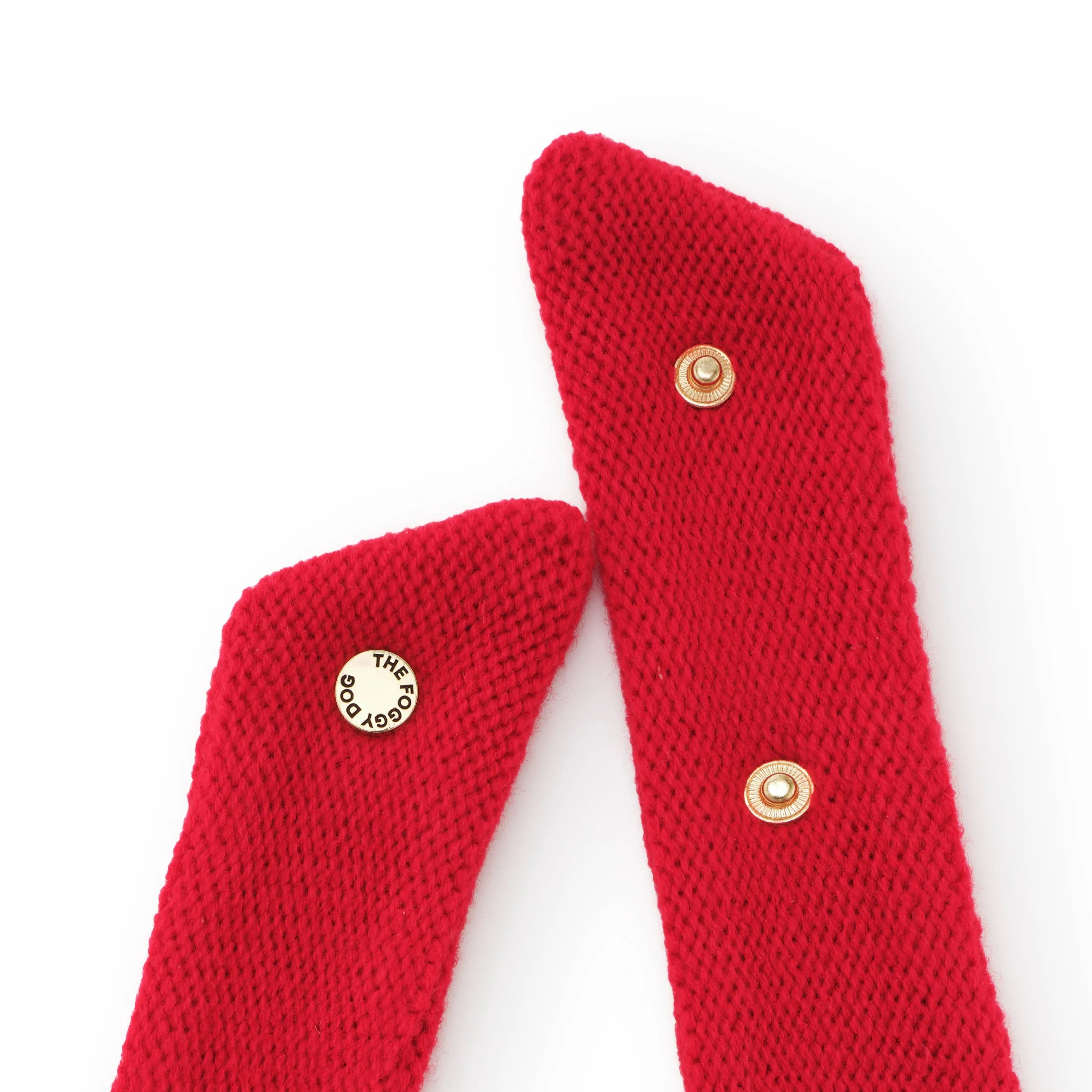 The Foggy Dog Bandana - Red Cable Knit